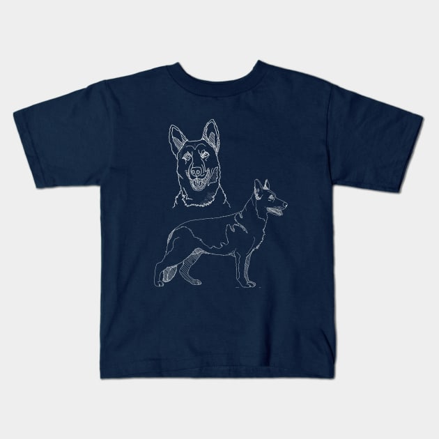 German Shepherd Kids T-Shirt by blurryfromspace